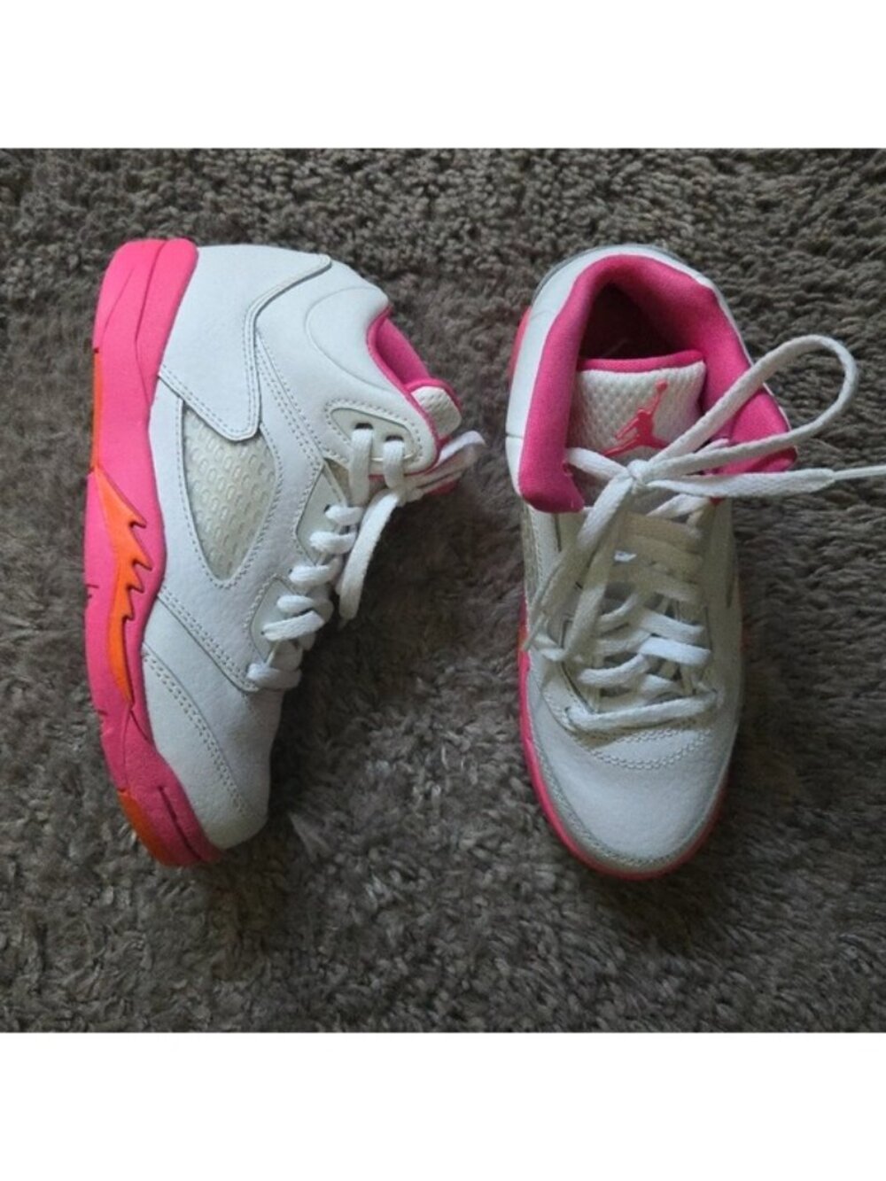 Jordan 5 Retro WNBA Pinksicle Girls 13C White and Pink Sneakers 0826 - Picture 1 of 10